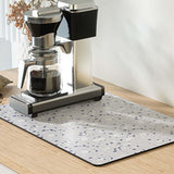 Maxbell Reusable Dish Drying Mat Utensil Drying Pad Dish Drainer for Drawer Kitchen Gray Blue