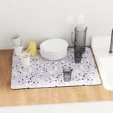 Maxbell Reusable Dish Drying Mat Utensil Drying Pad Dish Drainer for Drawer Kitchen Gray Blue