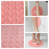 Maxbell Bath Massage Cushion Brush with Suction Cups Multifunctional for Bathroom Pink