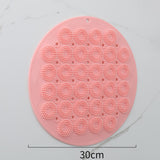 Maxbell Bath Massage Cushion Brush with Suction Cups Multifunctional for Bathroom Pink