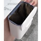 Maxbell Wall Hanging Trash Can Garbage Can Wastebasket for Cupboard Kitchen Office 9L White