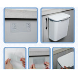 Maxbell Wall Hanging Trash Can Garbage Can Wastebasket for Cupboard Kitchen Office 9L White