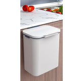 Maxbell Wall Hanging Trash Can Garbage Can Wastebasket for Cupboard Kitchen Office 9L White