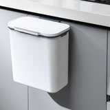 Maxbell Wall Hanging Trash Can Garbage Can Wastebasket for Cupboard Kitchen Office 9L White