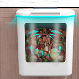 Maxbell Wall Hanging Trash Can Garbage Can Wastebasket for Cupboard Kitchen Office 9L White