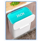 Maxbell Wall Hanging Trash Can Garbage Can Wastebasket for Cupboard Kitchen Office 9L White