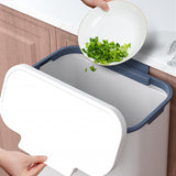 Maxbell Wall Hanging Trash Can Garbage Can Wastebasket for Cupboard Kitchen Office 9L White