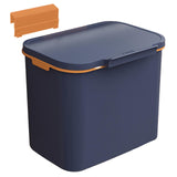 Maxbell Wall Hanging Trash Can Garbage Can Wastebasket for Cupboard Kitchen Office 7L Blue