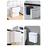 Maxbell Wall Hanging Trash Can Garbage Can Wastebasket for Cupboard Kitchen Office 7L Blue