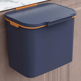 Maxbell Wall Hanging Trash Can Garbage Can Wastebasket for Cupboard Kitchen Office 7L Blue