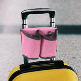 Maxbell Luggage Armrest Storage Holder Accessory Easy to Install for Drinks Bottles Rose red