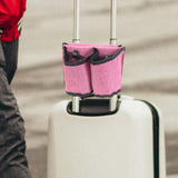 Maxbell Luggage Armrest Storage Holder Accessory Easy to Install for Drinks Bottles Rose red