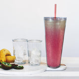 Maxbell 710ml Straw Cup Gifts Large Capacity for Living Room Restaurant Office Red