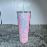 Maxbell 710ml Straw Cup Gifts Large Capacity for Living Room Restaurant Office Pink
