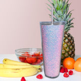 Maxbell 710ml Straw Cup Gifts Large Capacity for Living Room Restaurant Office Pink