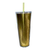 Maxbell 710ml Straw Cup Gifts Large Capacity for Living Room Restaurant Office Gold