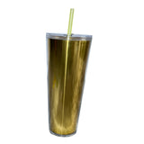 Maxbell 710ml Straw Cup Gifts Large Capacity for Living Room Restaurant Office Gold