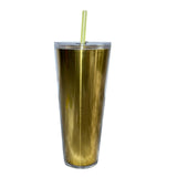 Maxbell 710ml Straw Cup Gifts Large Capacity for Living Room Restaurant Office Gold