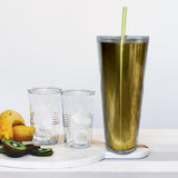 Maxbell 710ml Straw Cup Gifts Large Capacity for Living Room Restaurant Office Gold