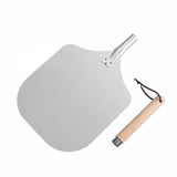 Maxbell Aluminum Pizza Paddle with Wooden Handle Convenient for Kitchen Style A