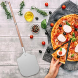 Maxbell Aluminum Pizza Paddle with Wooden Handle Convenient for Kitchen Style D