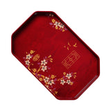 Maxbell Traditional tray Serving Tray Resin Dessert Bathroom Tray for Decor Red Hexagonal