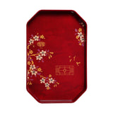 Maxbell Traditional tray Serving Tray Resin Dessert Bathroom Tray for Decor Red Hexagonal