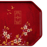 Maxbell Traditional tray Serving Tray Resin Dessert Bathroom Tray for Decor Red Hexagonal