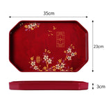 Maxbell Traditional tray Serving Tray Resin Dessert Bathroom Tray for Decor Red Hexagonal