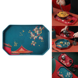 Maxbell Traditional tray Serving Tray Resin Dessert Bathroom Tray for Decor Blue Hexagonal