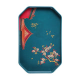 Maxbell Traditional tray Serving Tray Resin Dessert Bathroom Tray for Decor Blue Hexagonal