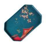 Maxbell Traditional tray Serving Tray Resin Dessert Bathroom Tray for Decor Blue Hexagonal