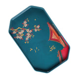 Maxbell Traditional tray Serving Tray Resin Dessert Bathroom Tray for Decor Blue Hexagonal