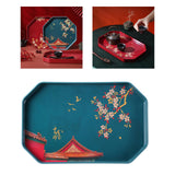 Maxbell Traditional tray Serving Tray Resin Dessert Bathroom Tray for Decor Blue Hexagonal