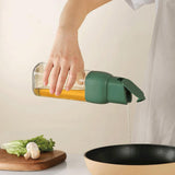 Maxbell Cooking Oil Dispenser Glass Oil Sauce Bottle Dispenser for Kitchen BBQ Sauce Green