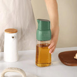 Maxbell Cooking Oil Dispenser Glass Oil Sauce Bottle Dispenser for Kitchen BBQ Sauce Green