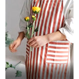 Maxbell Cooking Apron with Pockets Woodworking Apron for Painting Barbecue Unisex Strip Red