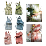 Maxbell Cooking Apron with Pockets Woodworking Apron for Painting Barbecue Unisex Strip Red