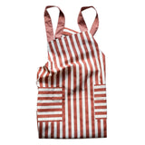 Maxbell Cooking Apron with Pockets Woodworking Apron for Painting Barbecue Unisex Strip Red