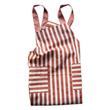 Maxbell Cooking Apron with Pockets Woodworking Apron for Painting Barbecue Unisex Strip Red