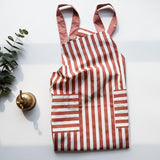 Maxbell Cooking Apron with Pockets Woodworking Apron for Painting Barbecue Unisex Strip Red