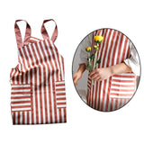 Maxbell Cooking Apron with Pockets Woodworking Apron for Painting Barbecue Unisex Strip Red
