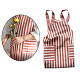 Maxbell Cooking Apron with Pockets Woodworking Apron for Painting Barbecue Unisex Strip Red