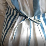 Maxbell Cooking Apron with Pockets Woodworking Apron for Painting Barbecue Unisex Strip Blue