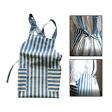 Maxbell Cooking Apron with Pockets Woodworking Apron for Painting Barbecue Unisex Strip Blue