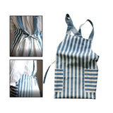 Maxbell Cooking Apron with Pockets Woodworking Apron for Painting Barbecue Unisex Strip Blue
