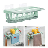 Maxbell Multipurpose Sink Storage Rack Soap Rack Shelves Sink Organizer for Counter Green