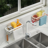 Maxbell Multipurpose Sink Storage Rack Soap Rack Shelves Sink Organizer for Counter White