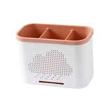 Maxbell Drain Chopsticks Cage Detachable Ventilation Durable for Closet Cabinet Home 3 Slot Pink