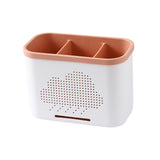 Maxbell Drain Chopsticks Cage Detachable Ventilation Durable for Closet Cabinet Home 3 Slot Pink
